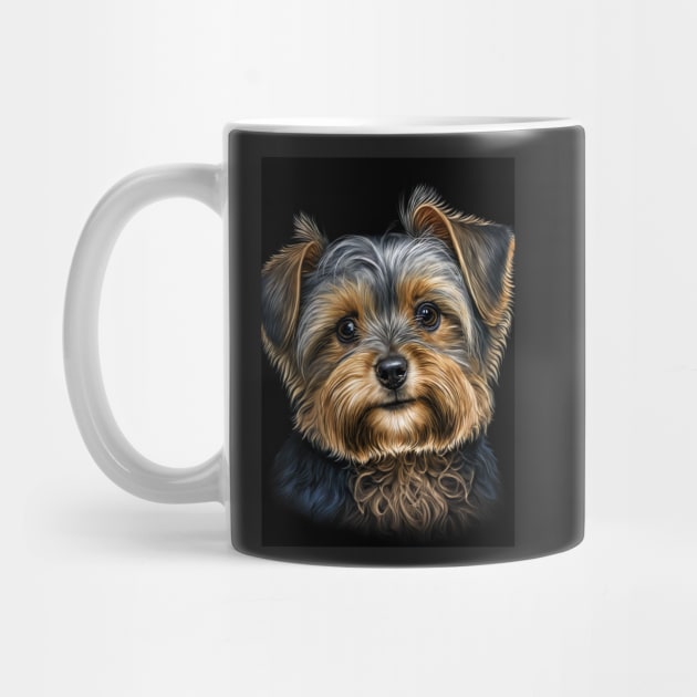 Super Cute Yorkshire Terrier Puppy Portrait by KoolArtDistrict